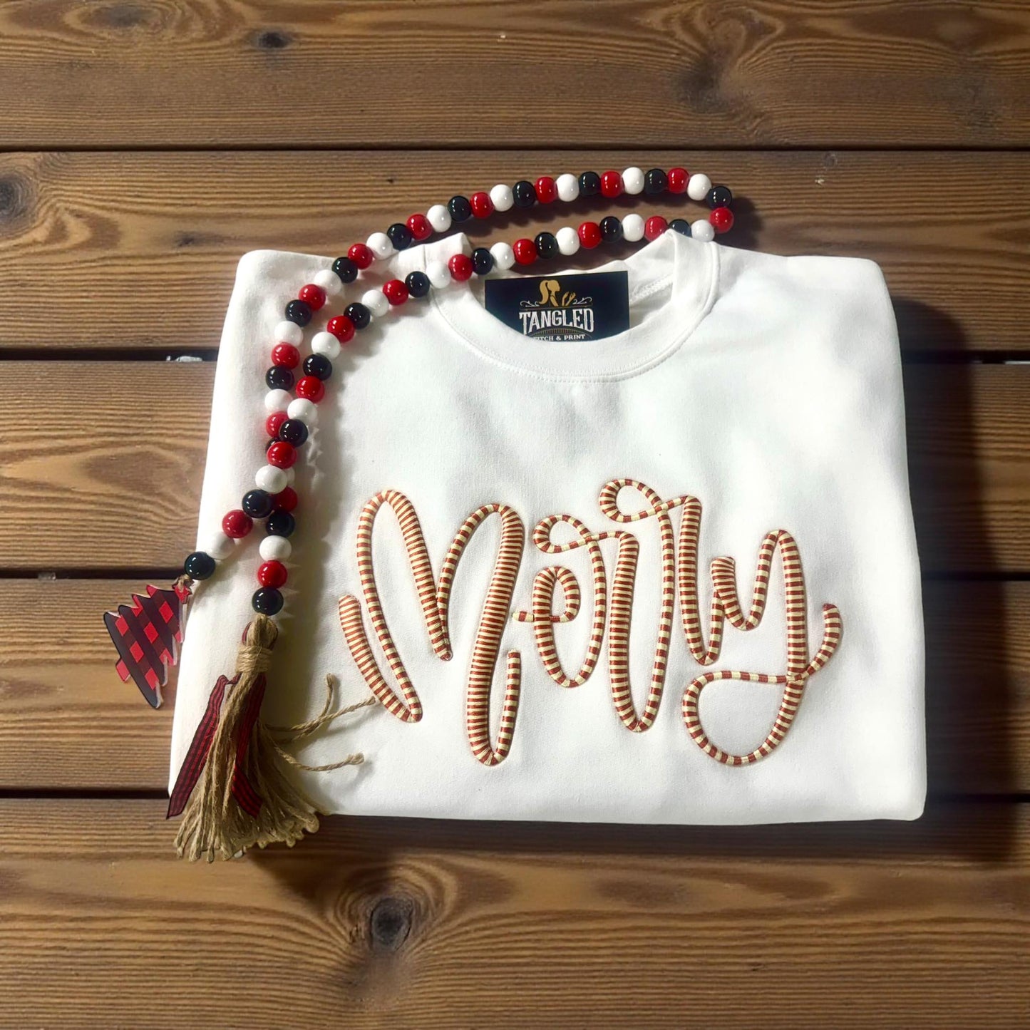Puff Embroidered Merry Sweatshirt